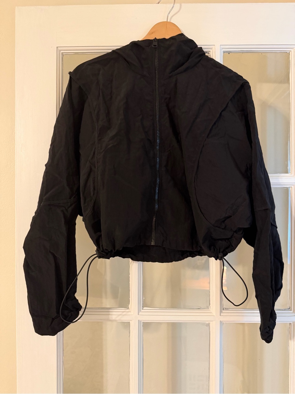 Zara Womens Black Cropped Windbreaker sz XS